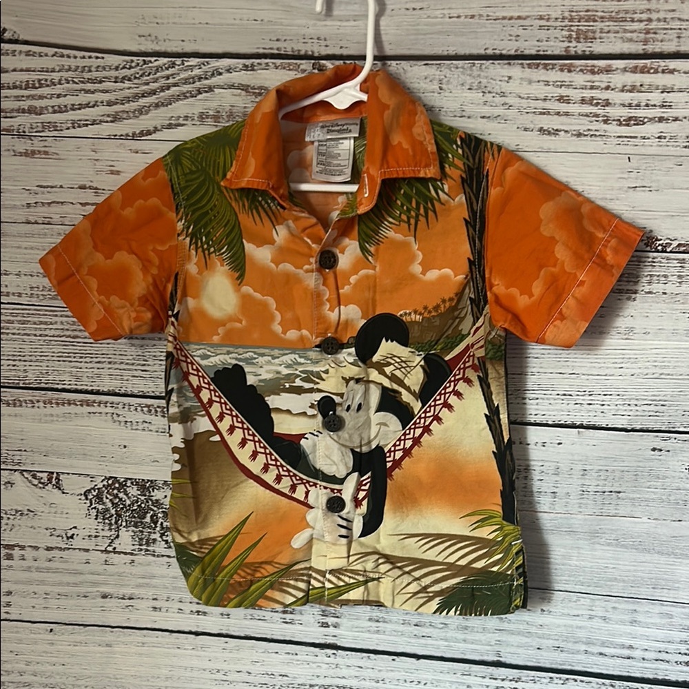 Toddler Mickey Mouse tropical button up size XXS